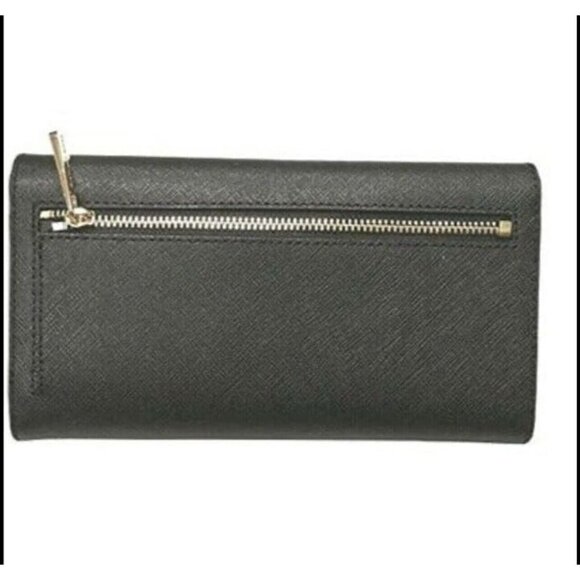 Michael Kors wallet trifold large card case wallet black with gold hardware - Picture 3 of 5